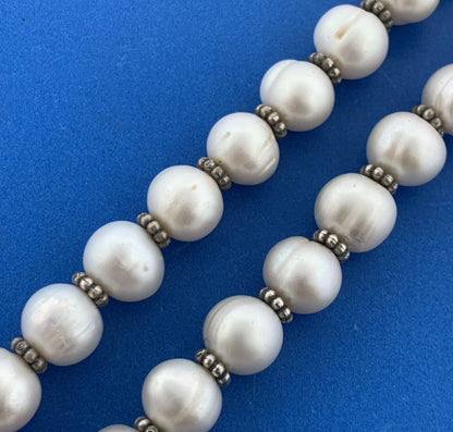 Honora Sterling Silver Freshwater White Pearl June Bridal Anniversary Necklace