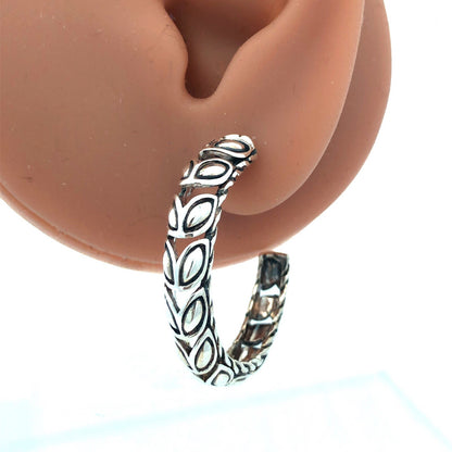Designer John Hardy 925 Sterling Silver Padi Round Hoop Earrings