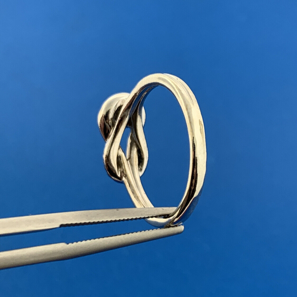 Designer JB Sterling Silver Diamond Solitaire Accented Freeform Infinity Ring