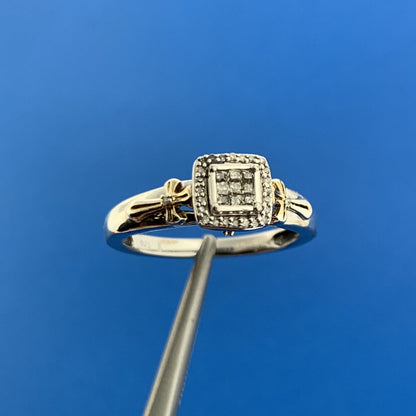 Designer Tri Color Sterling Silver 925 Pave Diamond Halo Engagement Ring