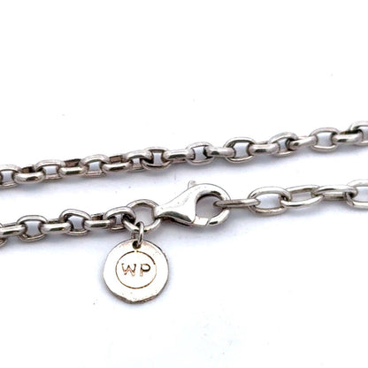 Designer Waxing Poetic 925 Sterling Silver Rolo Oval Link Chain Necklace