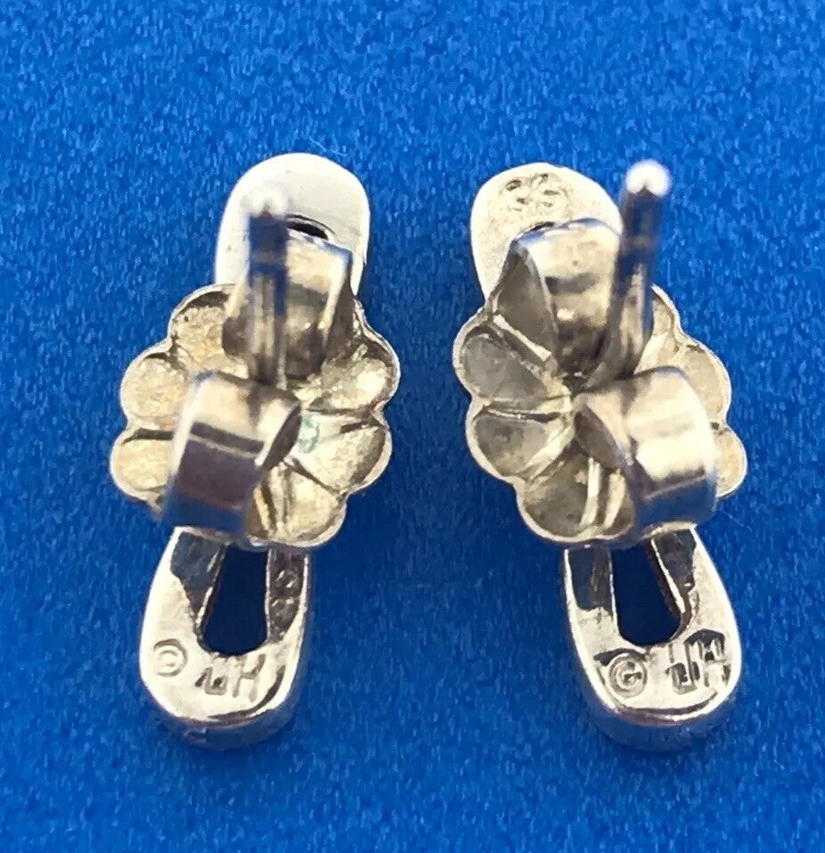 Designer 925 Sterling Silver Infinity Ribbon Figure Eight Stud Earrings