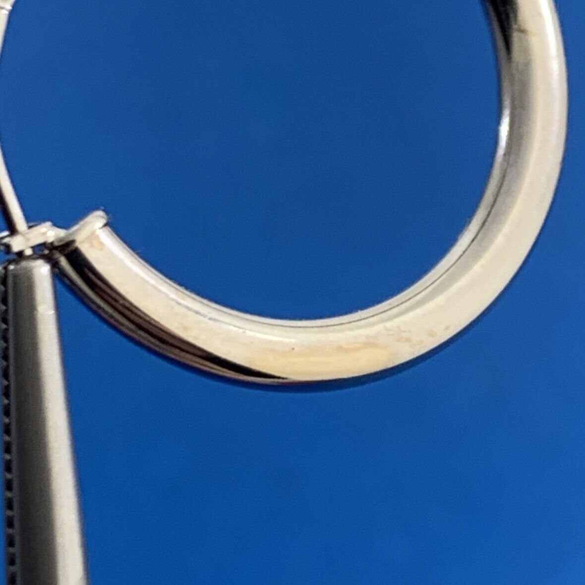 Designer Jacmel Mauritius JCM 14K White Gold Polished Hoop Earrings