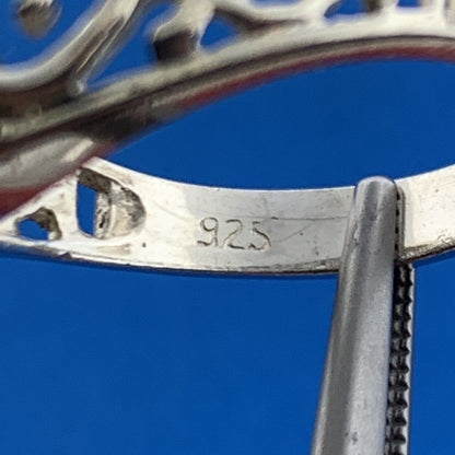 Designer 925 Sterling Silver Oval Cubic Zirconia Solitaire Sweetheart Dome Ring