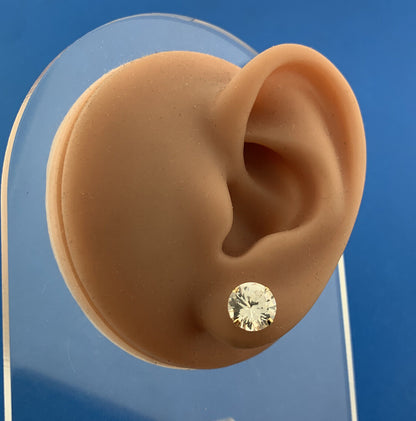 Jacmel Mauritius JCM 14K Yellow Gold Cubic Zirconia CZ Statement Stud Earrings