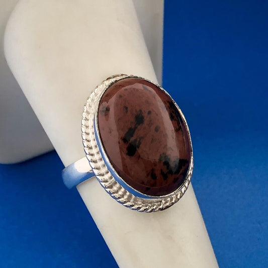 Fabulous Sterling Silver Oval Red Jasper Rejuvenation Statement Ring