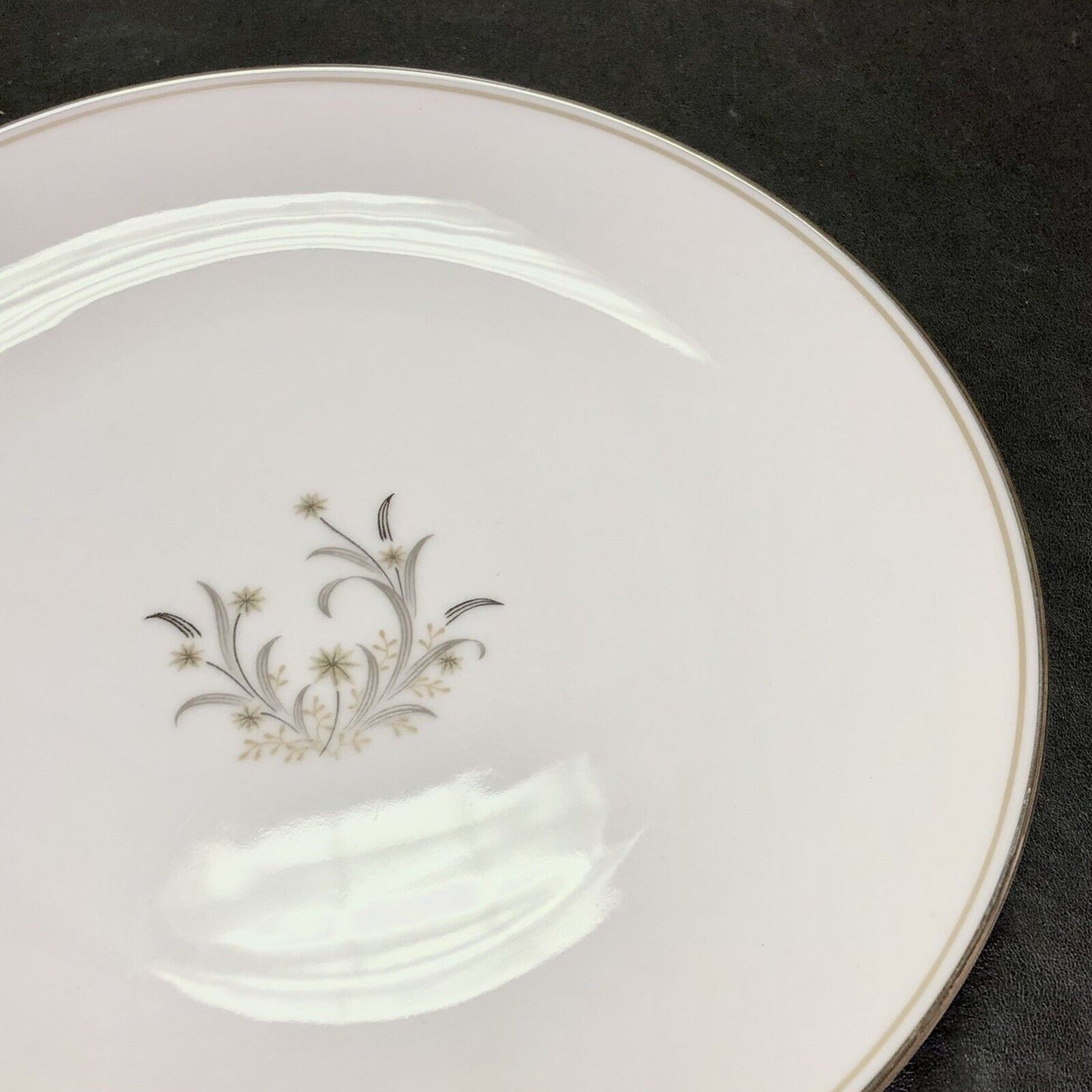 Retired Noritake Ardis China 8 3/8" Platinum Tab Salad Plate TWO Pc Set