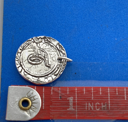 Designer PST Sterling Silver Script Initial T Wax Seal Monogram Pendant Charm