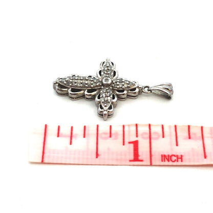 Designer 925 Sterling Silver Diamond Cross Religious Communion Pendant