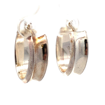 Designer JCM 925 Sterling Silver Oval Hoop Earrings