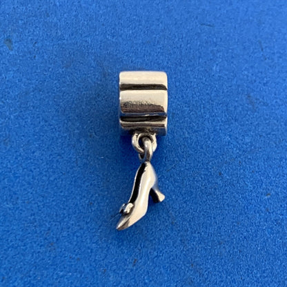 Authentic PANDORA 925 Sterling Silver Shoe Dangle Stiletto 790420 Slide Charm