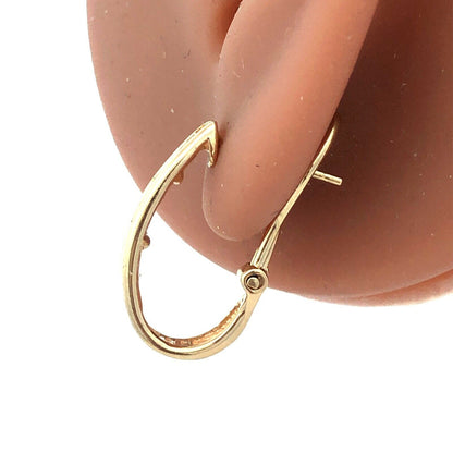 Designer 14K Yellow Gold Channel-Set Round Baguette Diamond Hoop Earrings