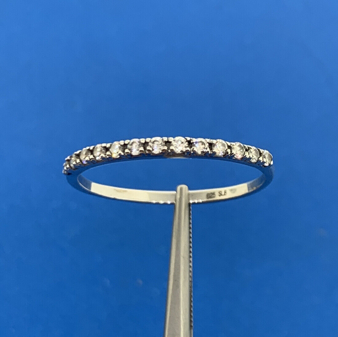 Designer 925 Sterling Silver Cubic Zirconia Stackable Band Ring