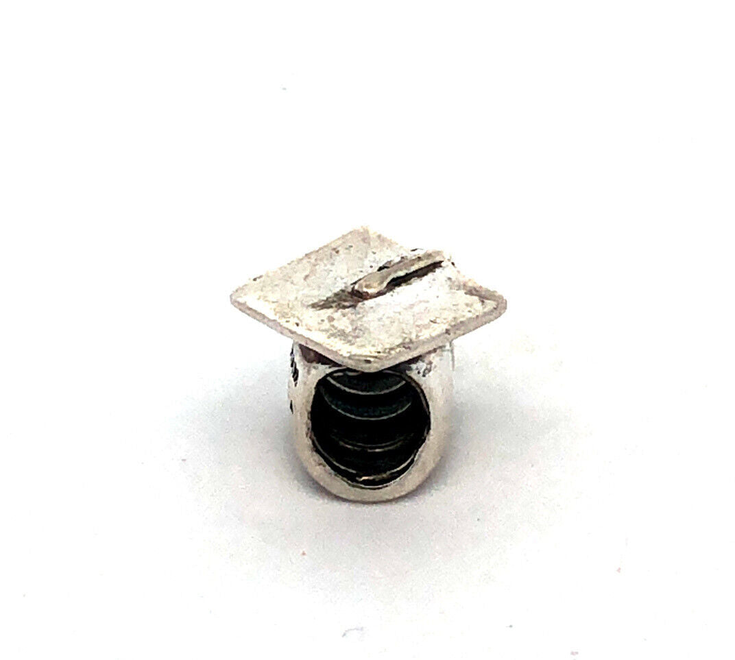 Designer Chamilia 925 Sterling Silver Grad Graduation Cap Bracelet Bead Charm