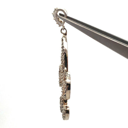 Designer 925 Sterling Silver Cubic Zirconia CZ Statement Fleur De Lis Pendant