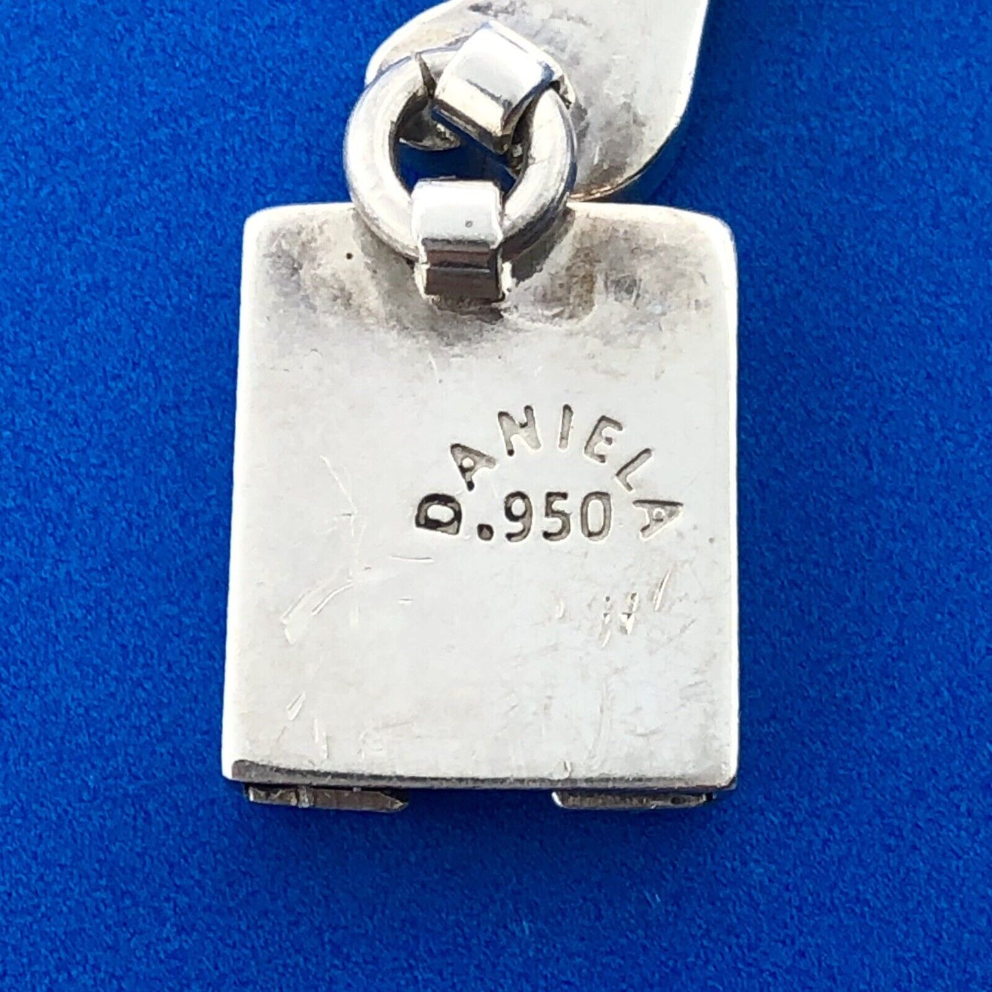 Modernist Designer Daniela 950 Silver Chunky Claddagh Statement Necklace