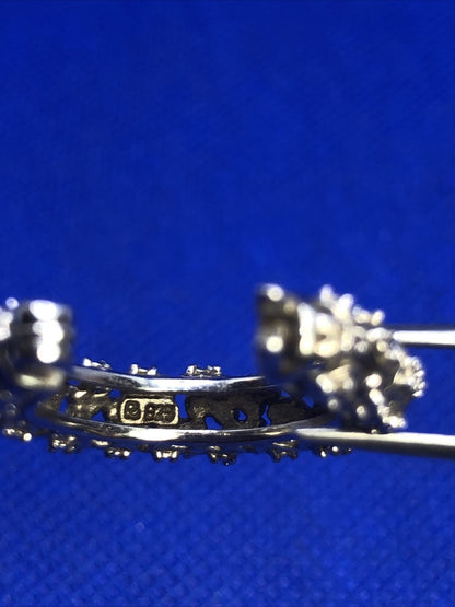 Designer 925 Sterling Silver Textured Heart Detail Snap Round Hoop Earrings