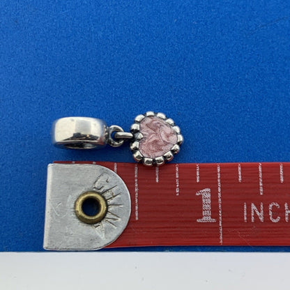 Authentic PANDORA Sterling Silver Young Love Pink Heart Charm #790471 Retired