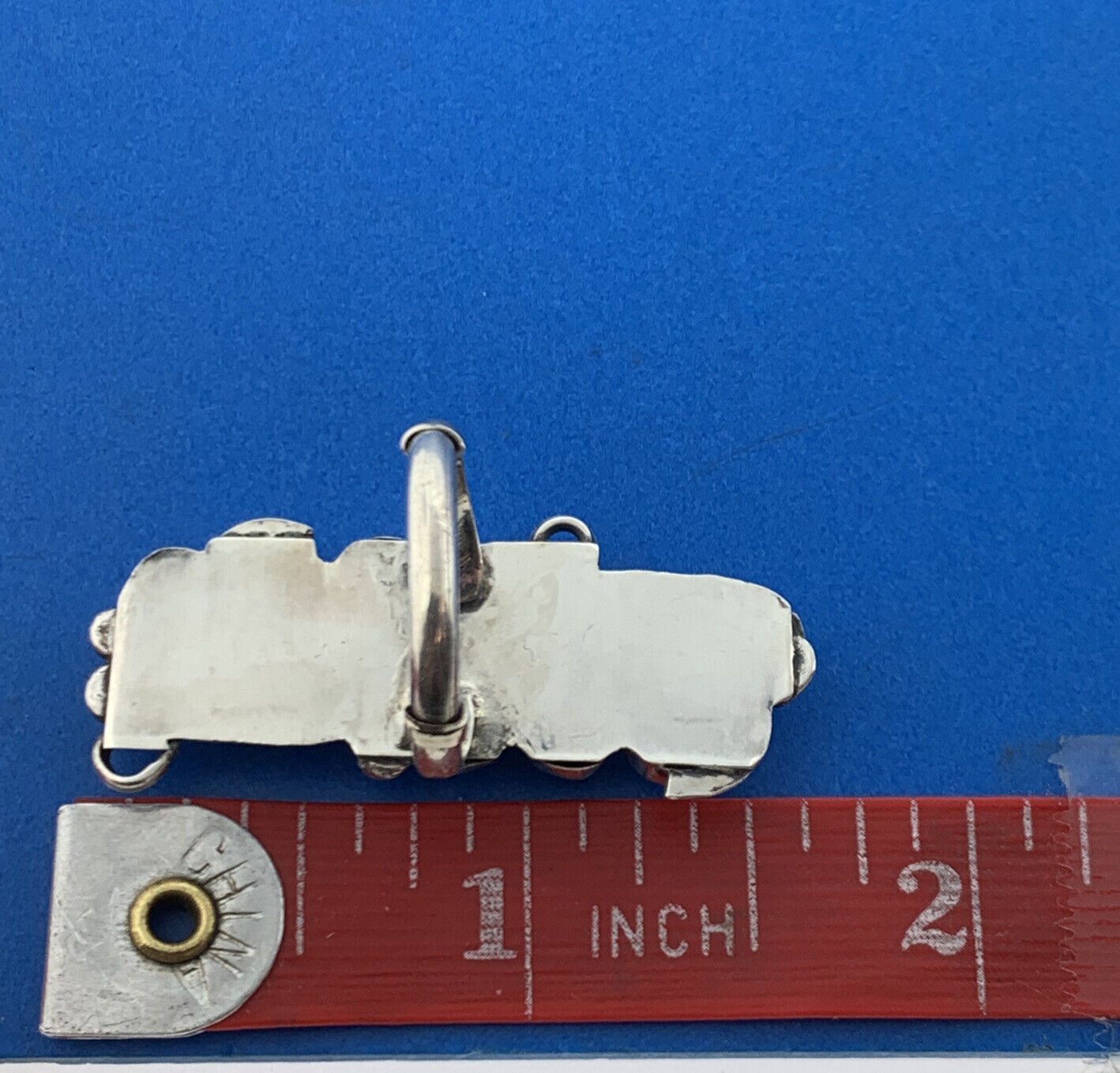 Native American Old Pawn 925 Sterling Silver Turquoise Cabochon Statement Ring