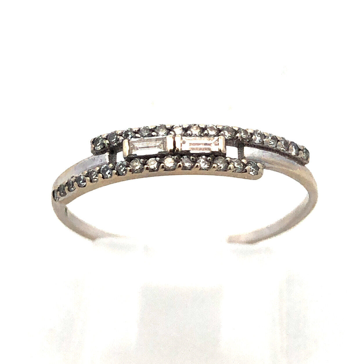 14K White Gold Diamond Accented Anniversary Promise Band Ring