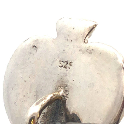 Retro 925 Sterling Silver Scroll Itaglio Spade Shaped Pendant