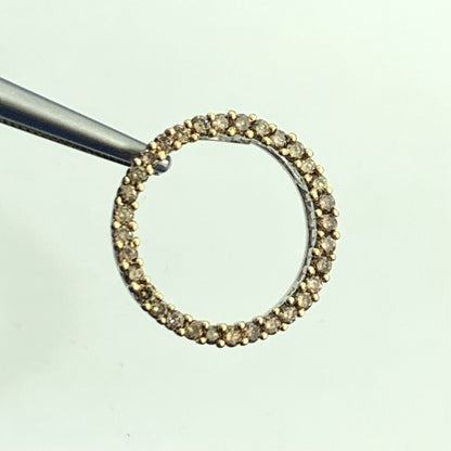 Designer Champagne Diamond 14K White Gold Ring Infinity Eternity Pendant