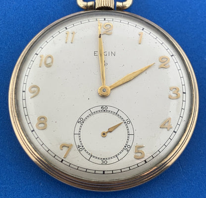 1950 Mid Century Elgin 10K Rolled Gold Grade 546 Model 5 Working Pocket Watch