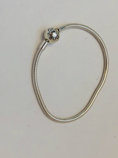 Authentic Pandora 925 Sterling Silver Signature Smooth Clasp Bracelet 590728