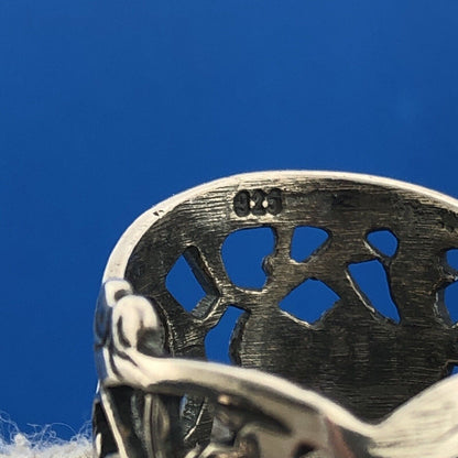 Stunning Sterling Silver 925 Sparkling CZ Openwork Floral Vine Ring Size 5.5