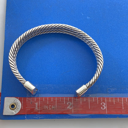 Vintage Taxco 925 Sterling Silver Triple Cable Statement Cuff Bracelet