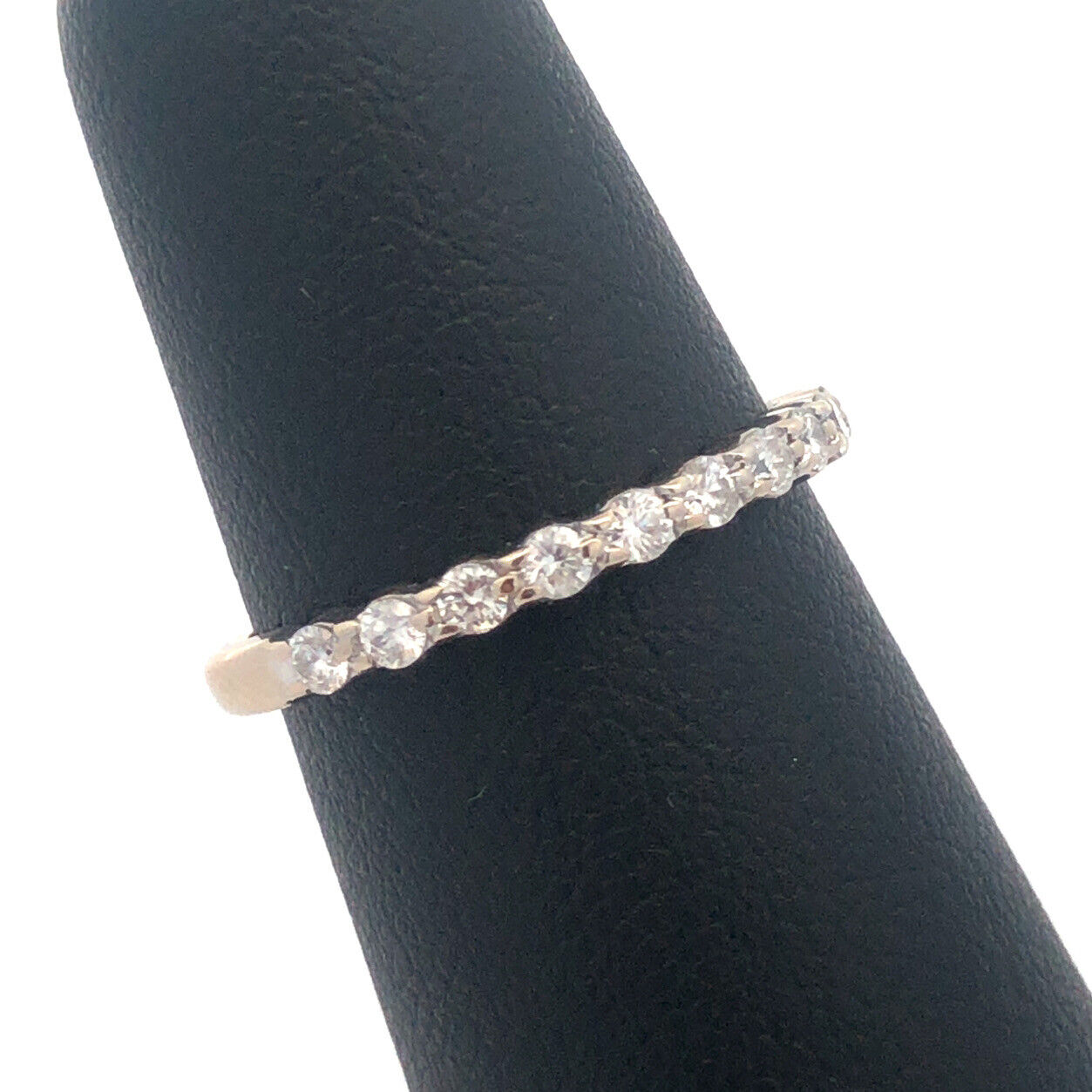 Designer 14K White Gold Round Diamond Stackable Wedding Band Ring