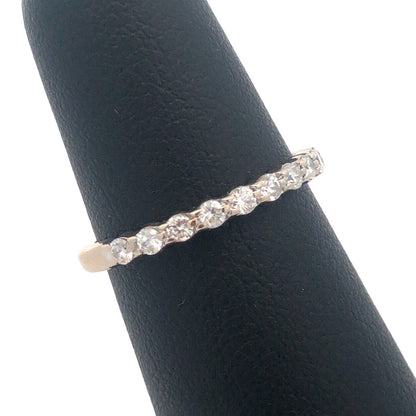 Designer 14K White Gold Round Diamond Stackable Wedding Band Ring