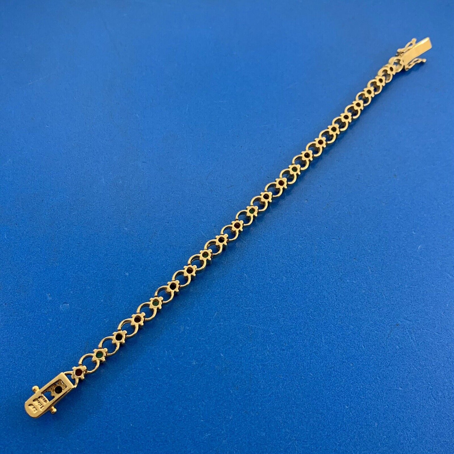 Designer 925 Sterling Silver Vermeil Sapphire Ruby Emerald Tennis Bracelet