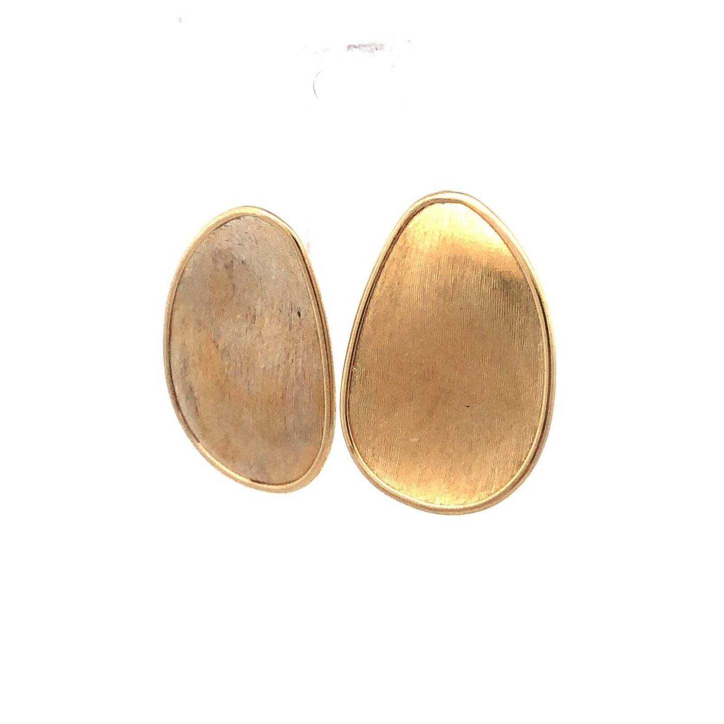 Marco Bicego Italy 18K Yellow Gold Lunaria Oval Disc Stud Earrings