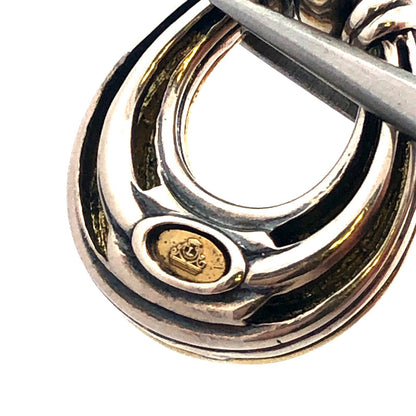 Designer Lagos Caviar 925 Sterling Silver 18K Gold Loop Dangle Stud Earrings