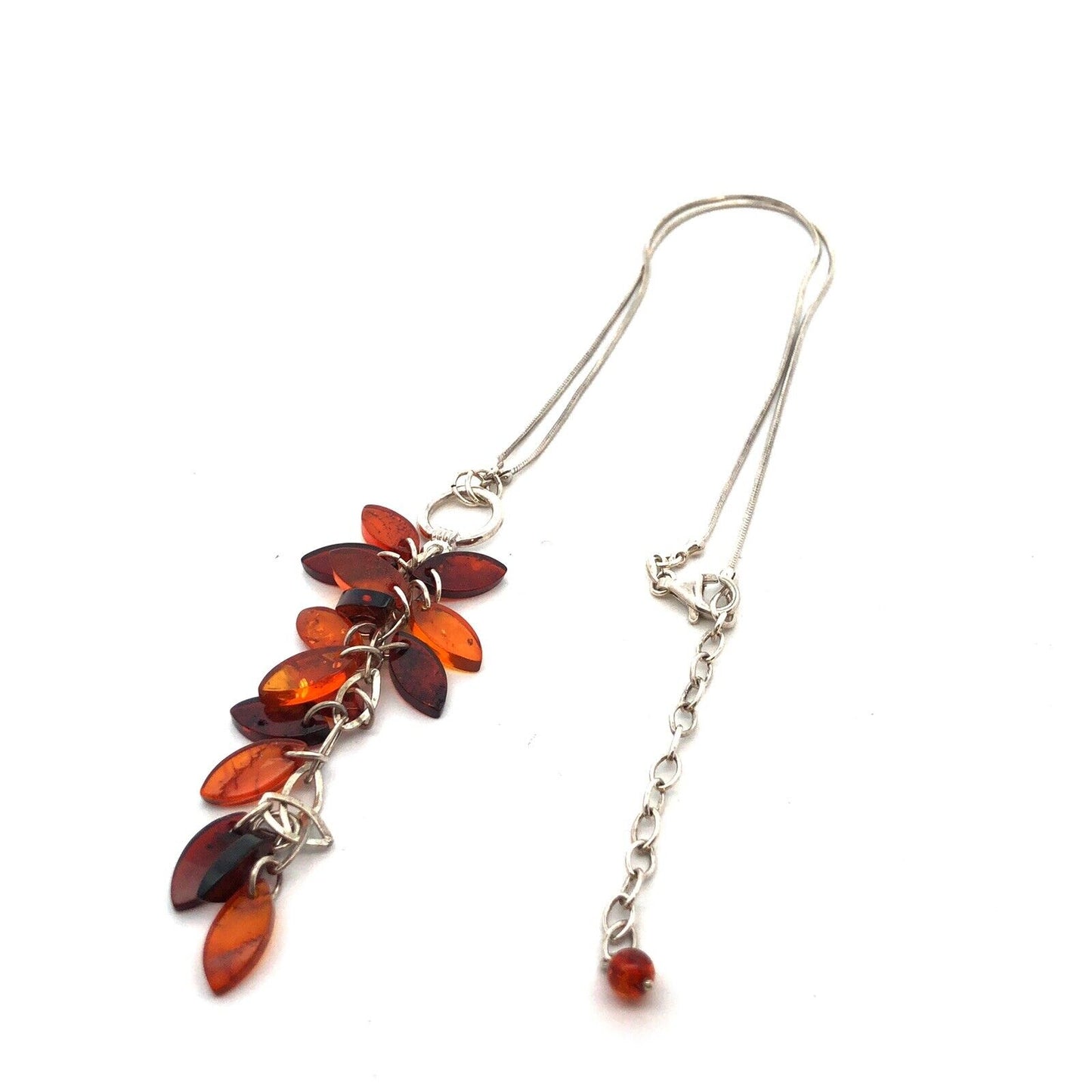 Designer 925 Sterling Silver Amber Courage Talisman Amulet Statement Necklace