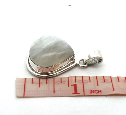 Estate 925 Sterling Silver Teardrop Moonstone Cabochon Solitaire Pendant