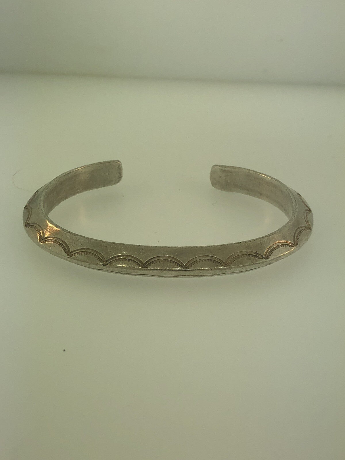 Vintage Native American 925 Sterling Silver Concho Statement Cuff Bracelet