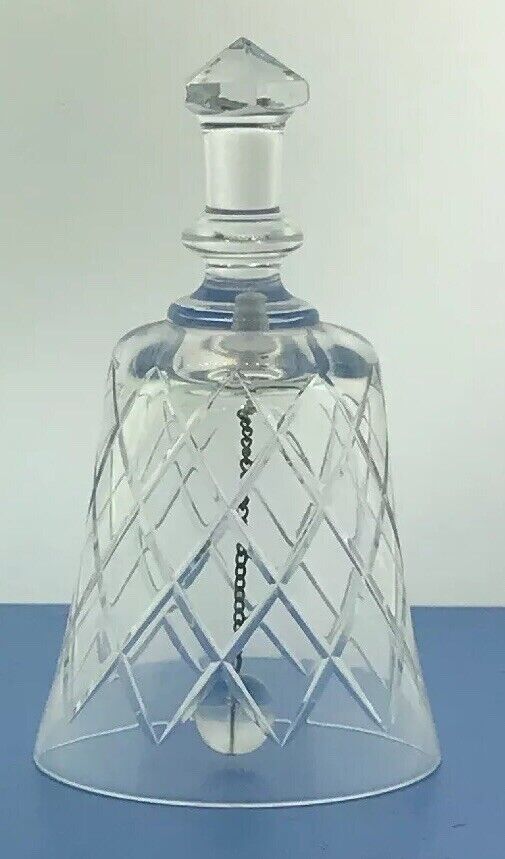 Vintage Cut Glass Crystal Decorative Art Glass Bell
