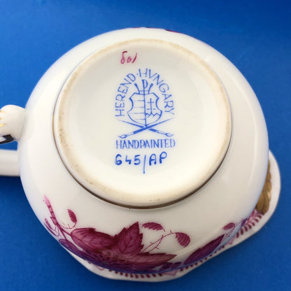 Vintage Herend Hugary Raspberry Chinese Bouquet Apponyi Small Creamer Pitcher