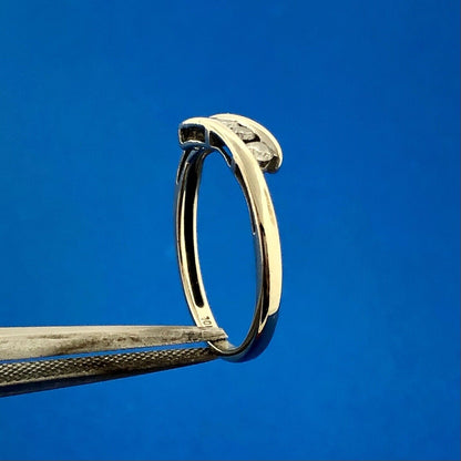 Contemporary 10K White Gold Channel Set 5 Diamond Eternity Anniversary Band Ring