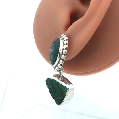 Designer Amy Kahn Russel Sterling Silver Carved Brazilian Agate Dangle  Earrings