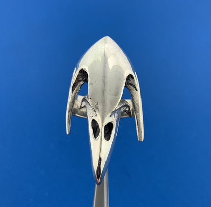 Sterling Silver 925 Eagle Phoenix Skull Biker's Guardian Statement Ring