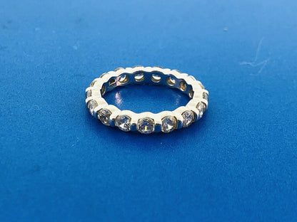 925 Sterling Silver Round Cubic Zirconia CZ Wedding Bridal Eternity Band Ring
