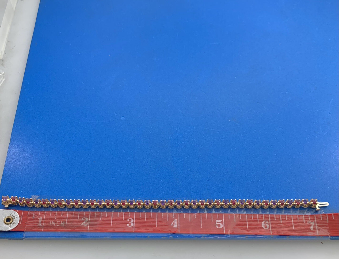 Ross Simons 18K Yellow Gold Custom Amethyst Ruby Statement Tennis Bracelet