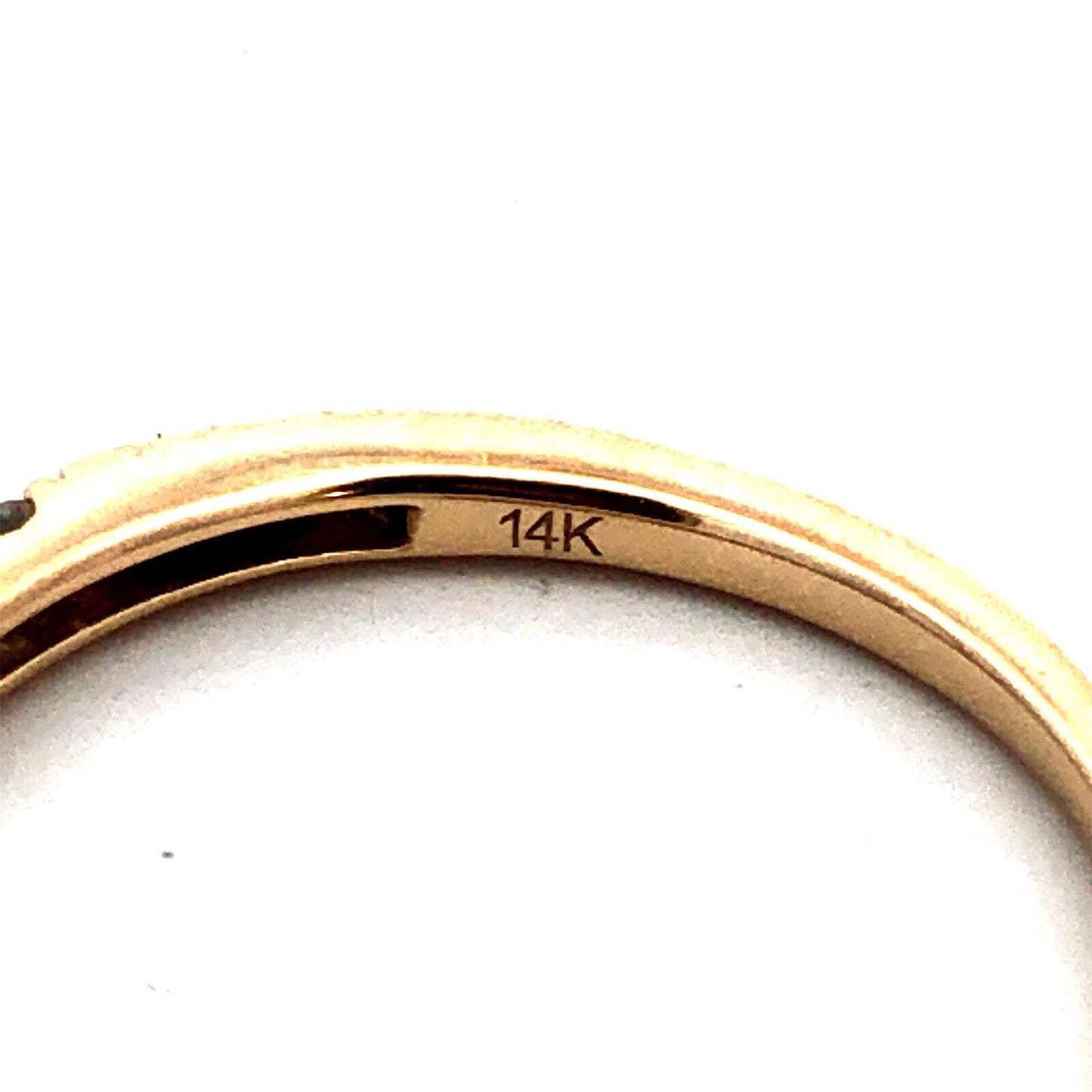 STC 14K Yellow Gold Round Diamond Wedding Anniversary Stackable Band Ring