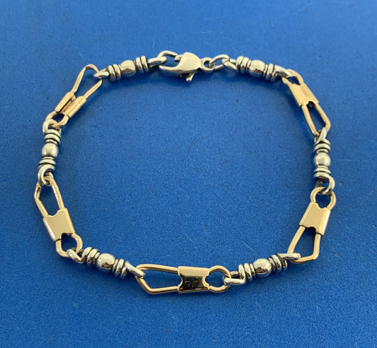 James Avery 925 Sterling Silver 14K Yellow Gold Fishers Of Men Chain Bracelet
