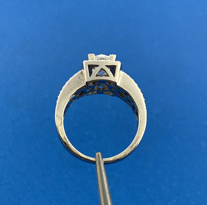 QVC Verragio 925 Sterling Silver Two Toned Cubic Zirconia Accent Engagement Ring