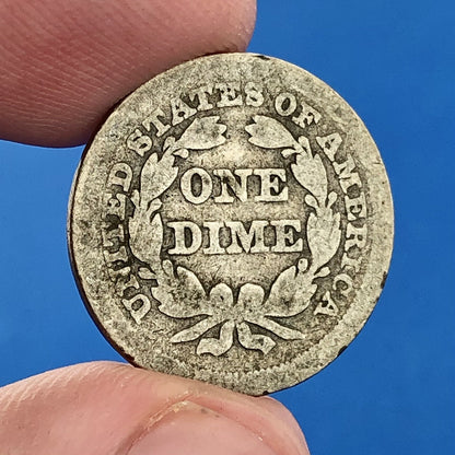 1854 P Seated Liberty Silver Dime 10c Better Key Philadelphia Mint Coin