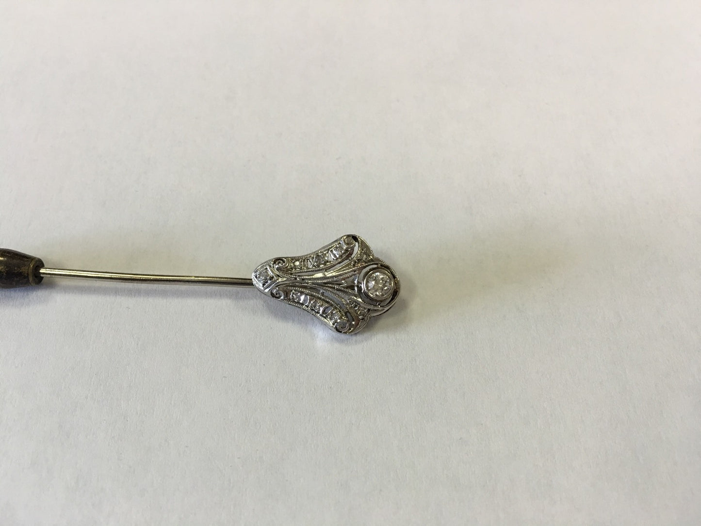 Vintage Art Deco Platinum Diamond Stick Pin .25tcw 1/4